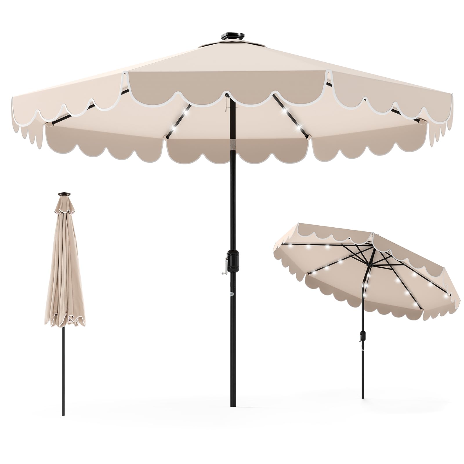 Tangkula 9.5 FT Solar Patio Umbrella